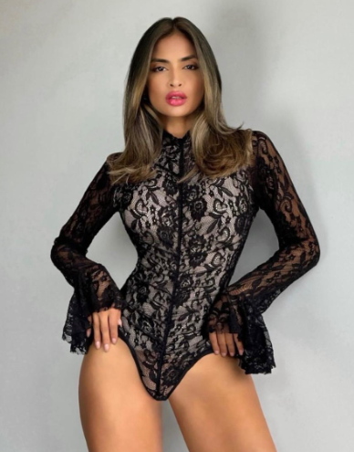 Bodi con control abdominal sexy encaje